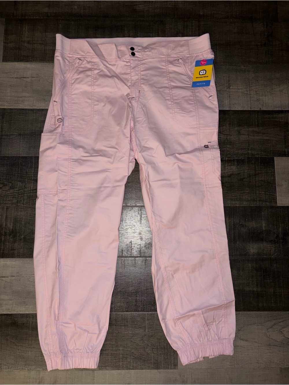 WonderWink Medical Womens Rose Love Cargo Zip Jogger Scrub Pants 2XL Petite
